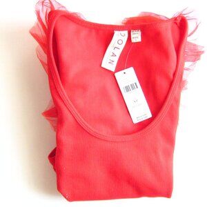 Dolan Red Chiffon Sleeve Top